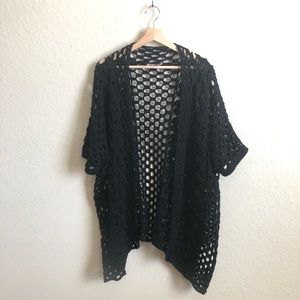 Calypso St Barth Black Open Knit Sweater One Size